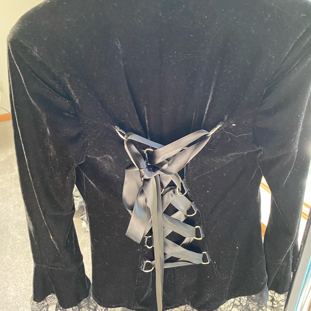 Black crushed velvet jacket
